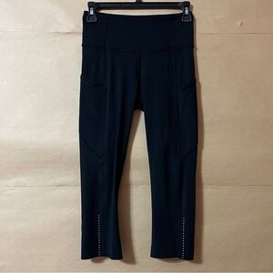Lululemon | Fast & Free Crop II Nulux 19" High Rise Leggings Pocket Black Size 4